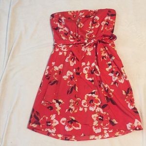 Express red strapless dress